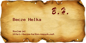 Becze Helka névjegykártya